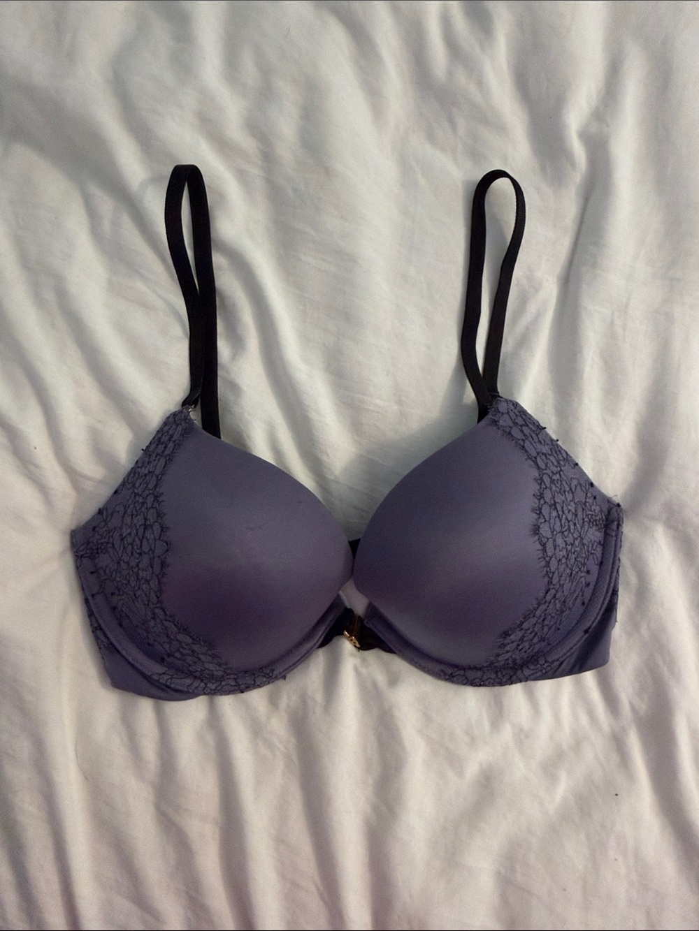 Purple Lace-Accent Women’s Push-Up Bra